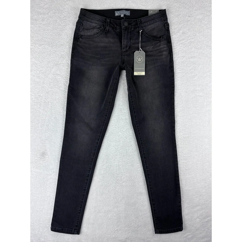 Wit & Wisdom Ab'solution Jeans Slimming Panels Black Wash Size 4 NWT - Picture 1 of 14